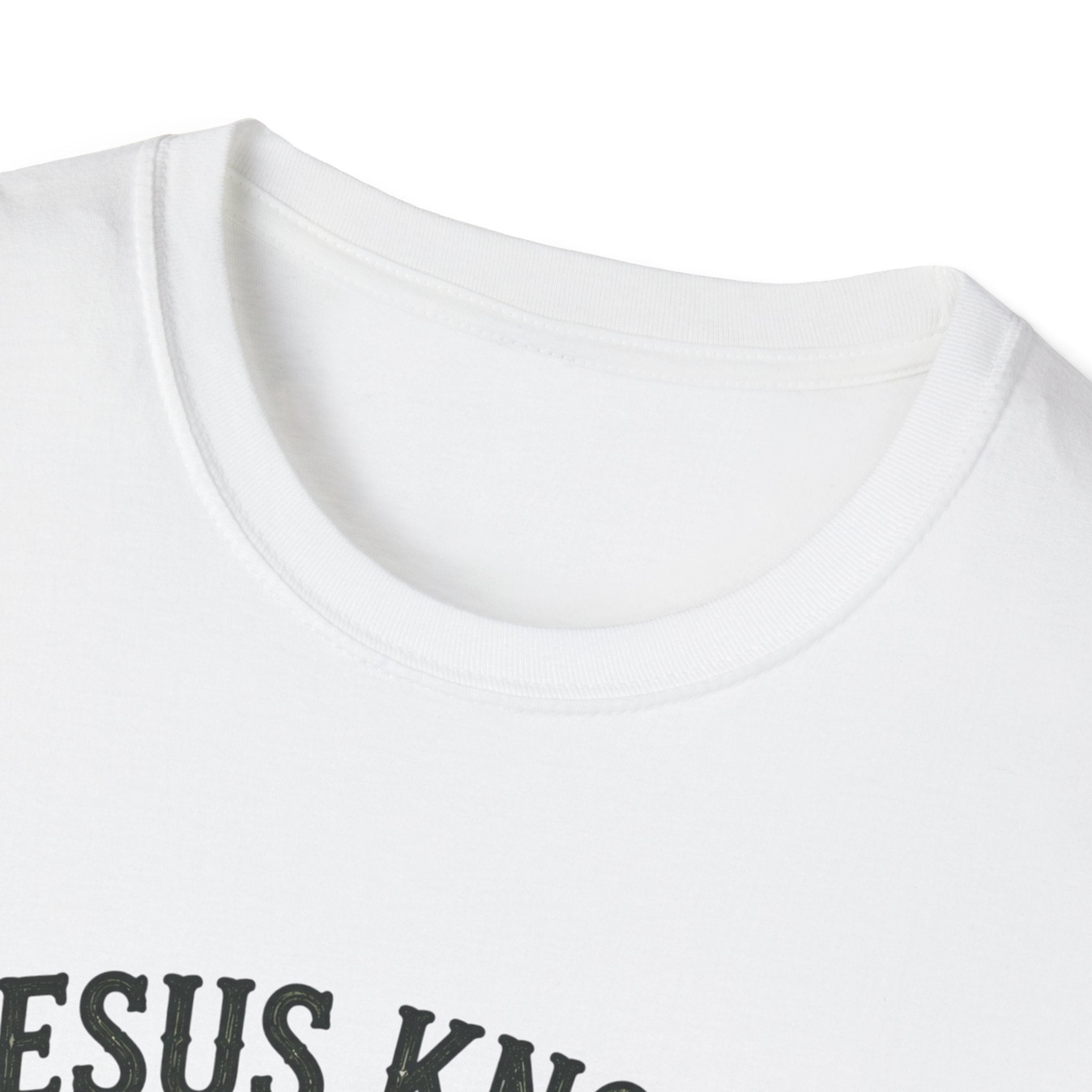 Christian Camping T-Shirt - "Jesus Knows I'm Trying" Outdoor Faith Graphic Tee