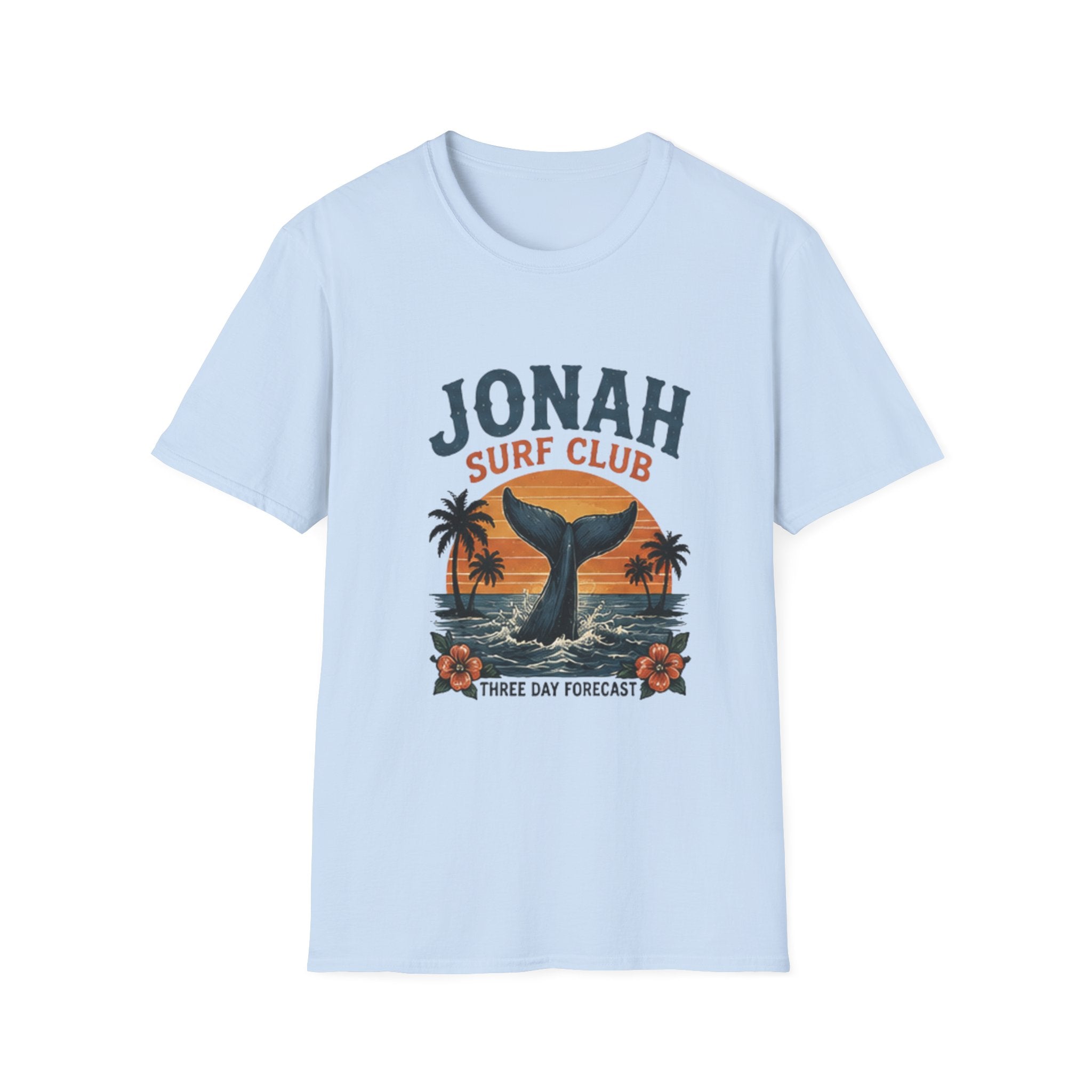 Jonah Surf Club T-Shirt — Vintage Whale Tail Sunset Surf Tee