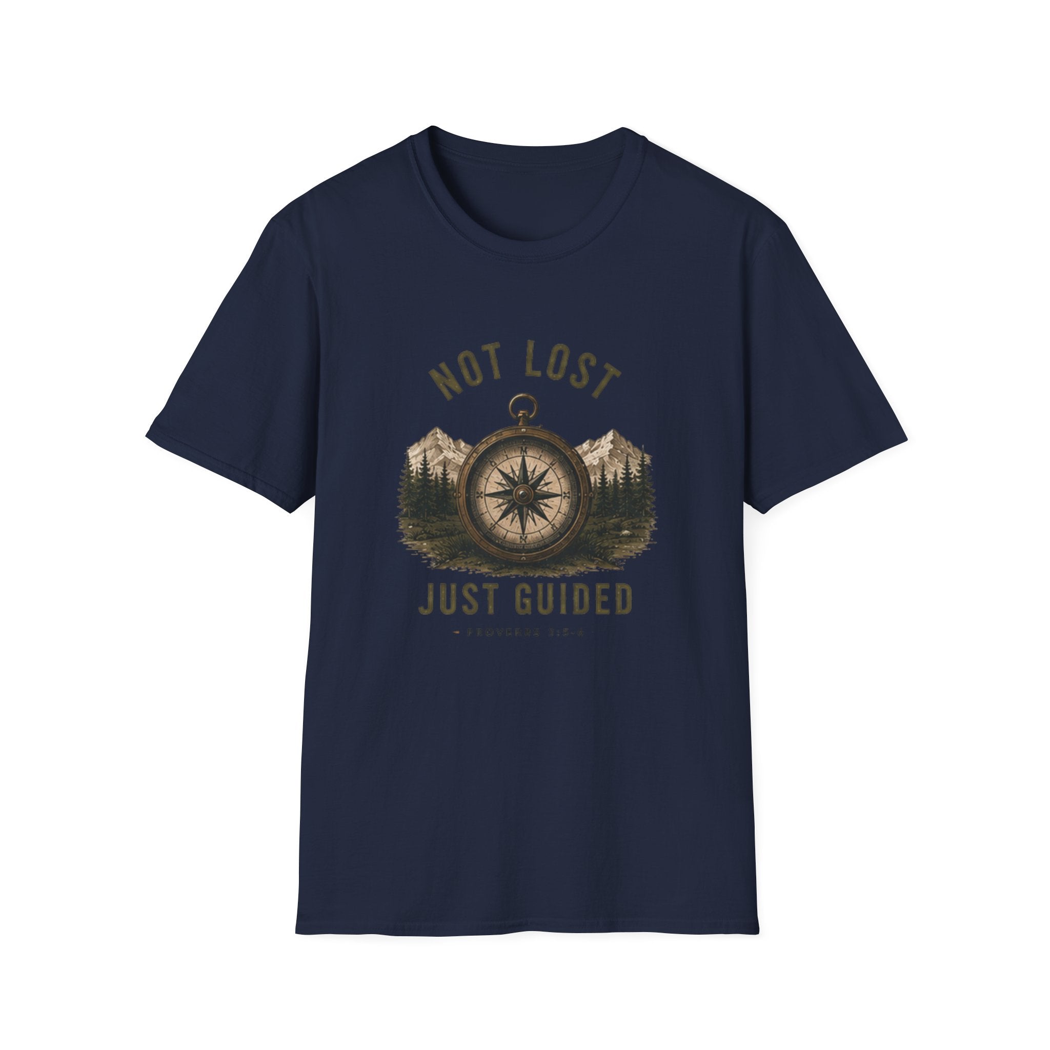 Not Lost Just Guided Compass T-Shirt — Adventure Mountain Faith Graphic Tee