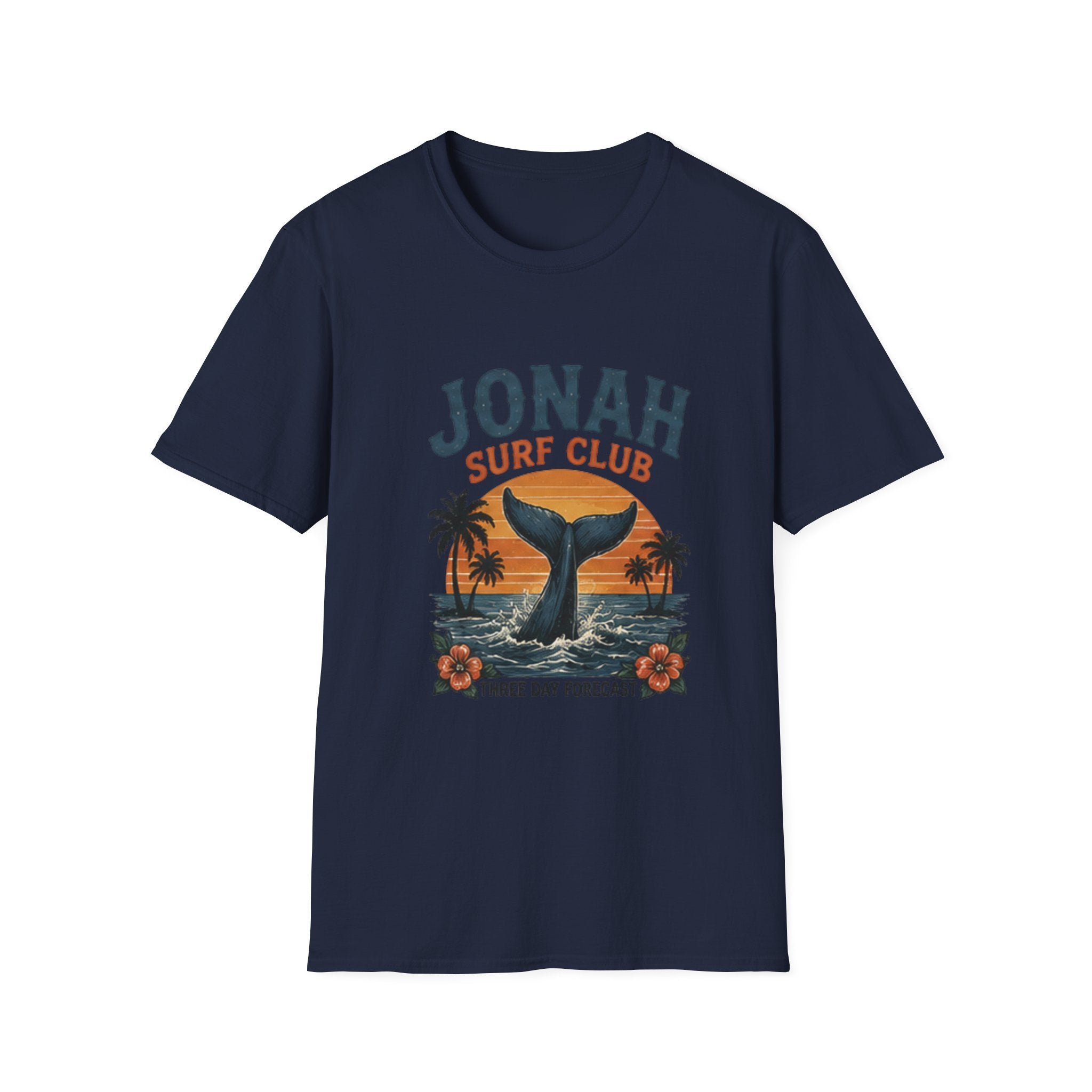 Jonah Surf Club T-Shirt — Vintage Whale Tail Sunset Surf Tee