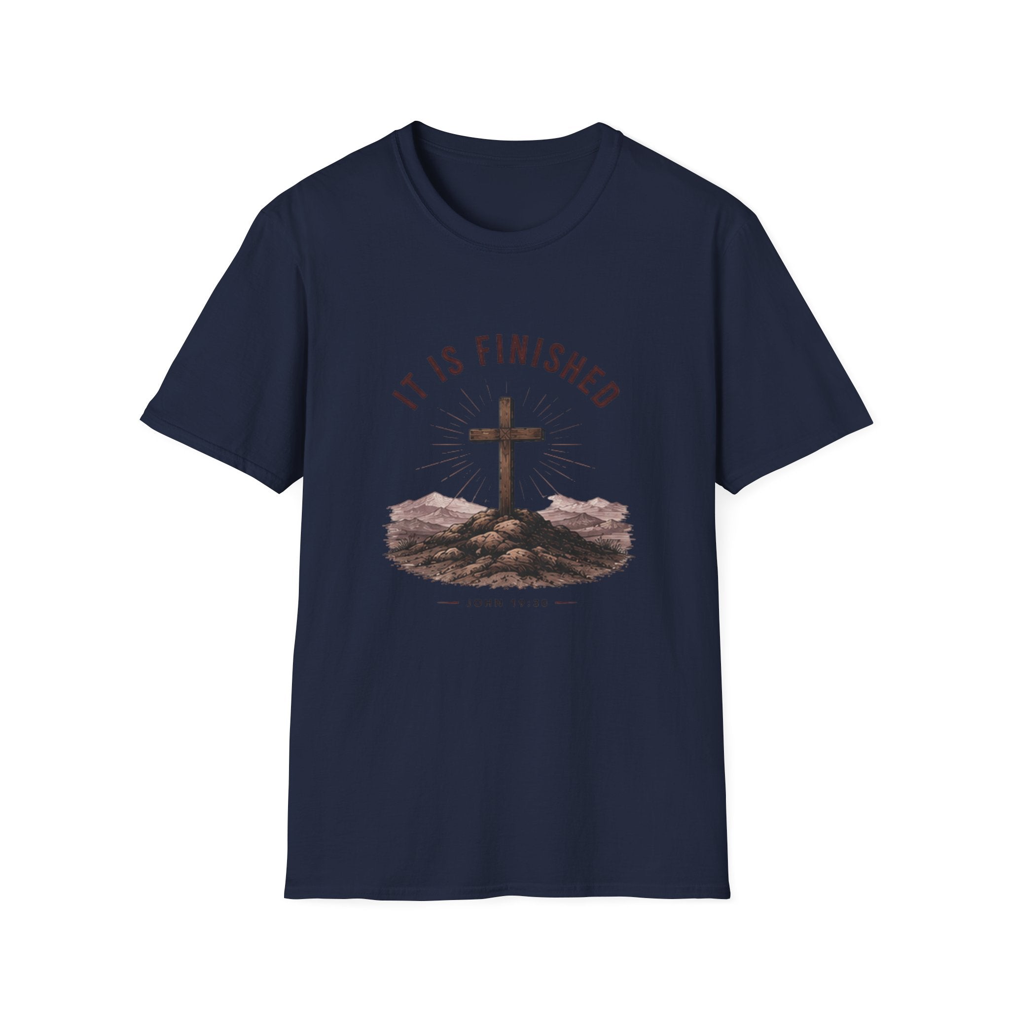 Christian "It Is Finished" Cross T-Shirt — Inspirational Easter & Faith Tee