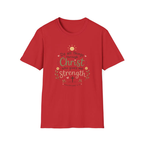 Christian Faith T-Shirt — "Do All Things Through Christ Who Gives Me Strength" Inspirational Tee