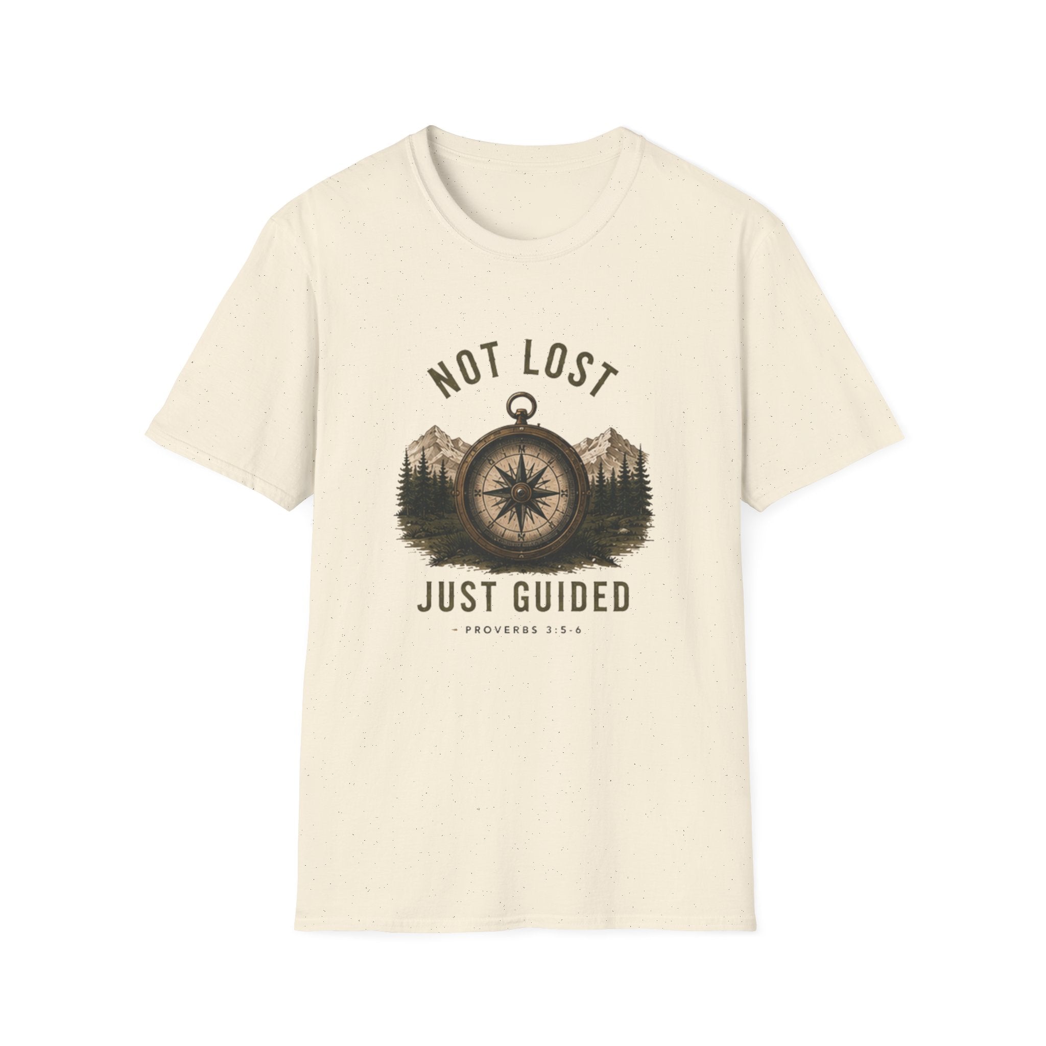Not Lost Just Guided Compass T-Shirt — Adventure Mountain Faith Graphic Tee