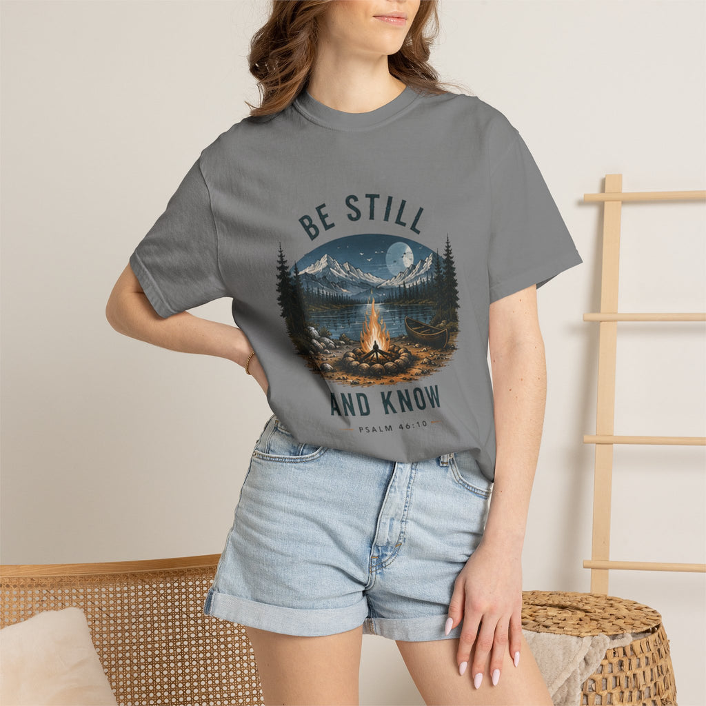 Be Still and Know T-Shirt — Campfire Mountain Christian Graphic Tee