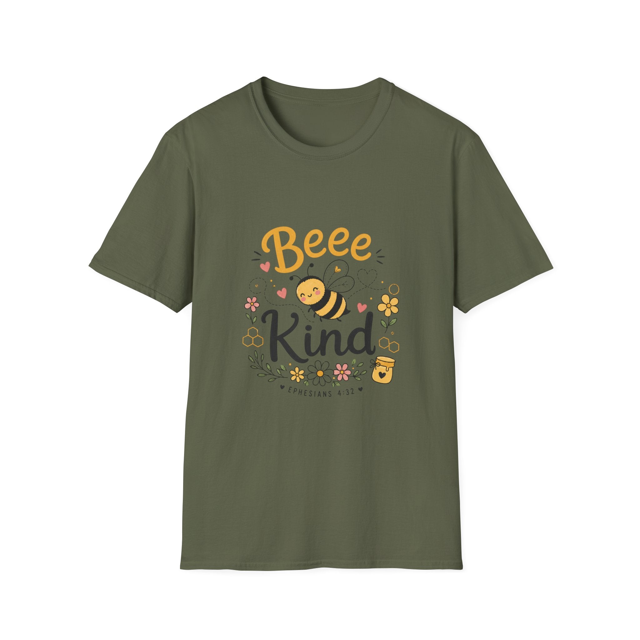 Bee Kind T-Shirt — Cute Bee Graphic Tee, Honey & Floral Positive Message