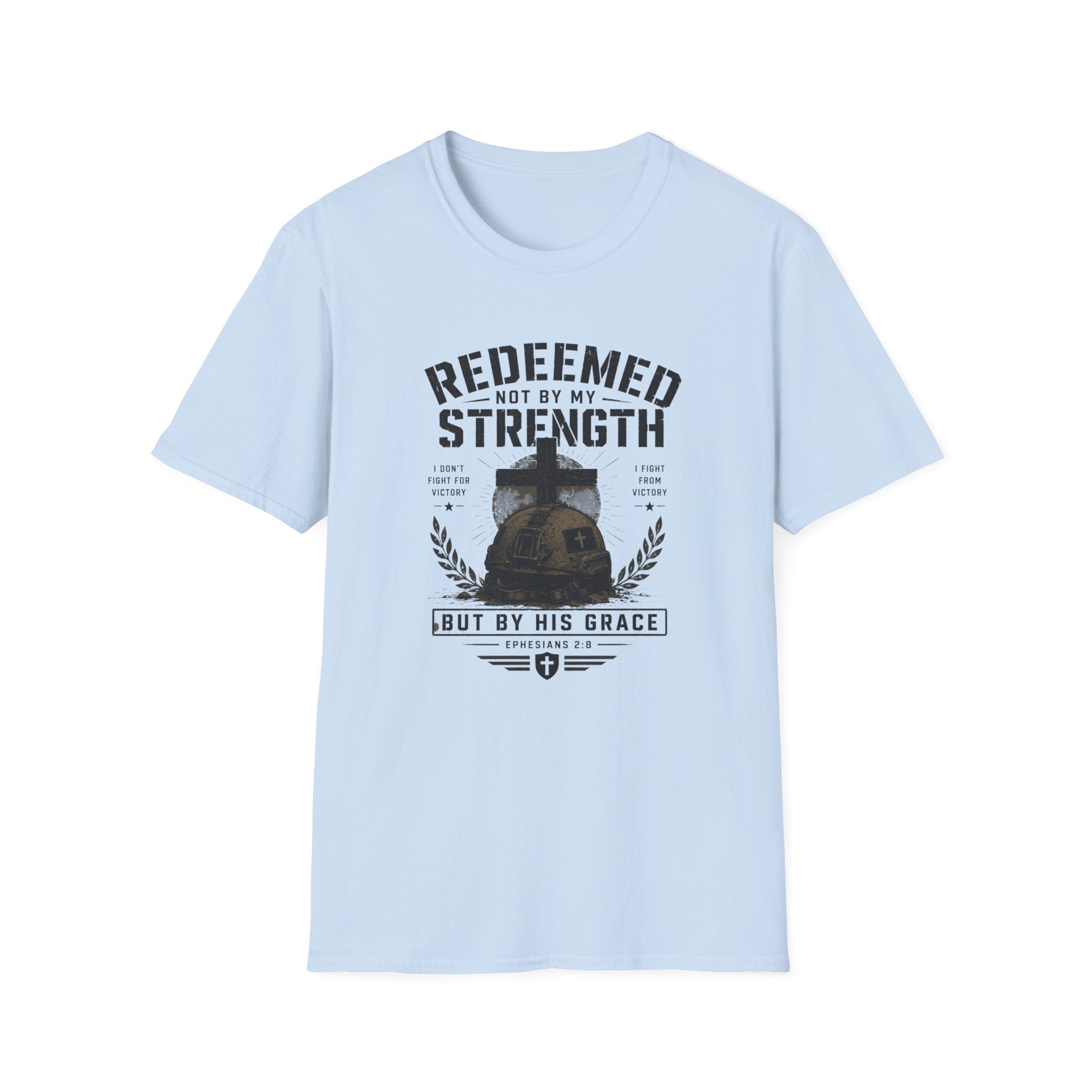 Redeemed by His Grace T-Shirt — Christian Faith Cross Tee