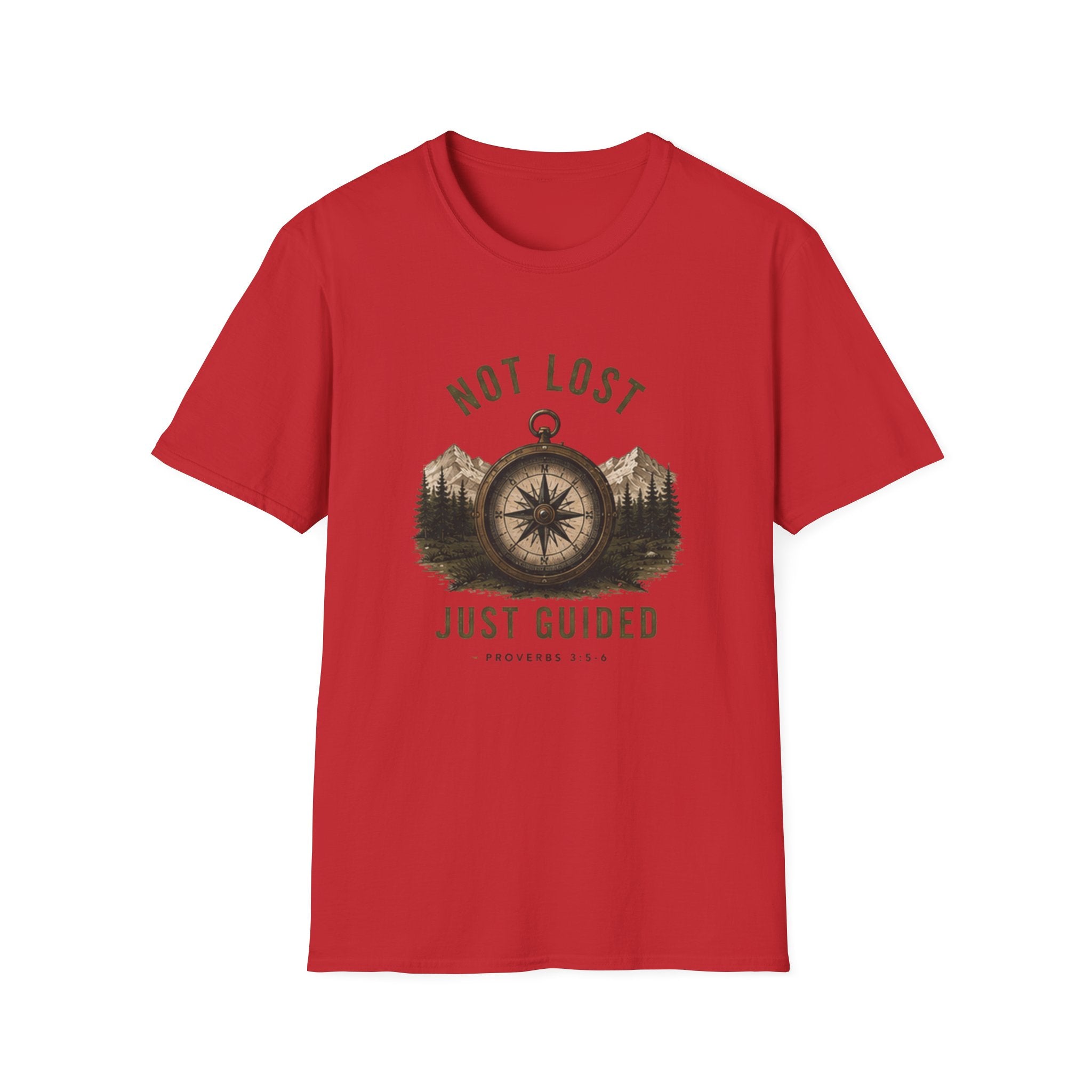 Not Lost Just Guided Compass T-Shirt — Adventure Mountain Faith Graphic Tee