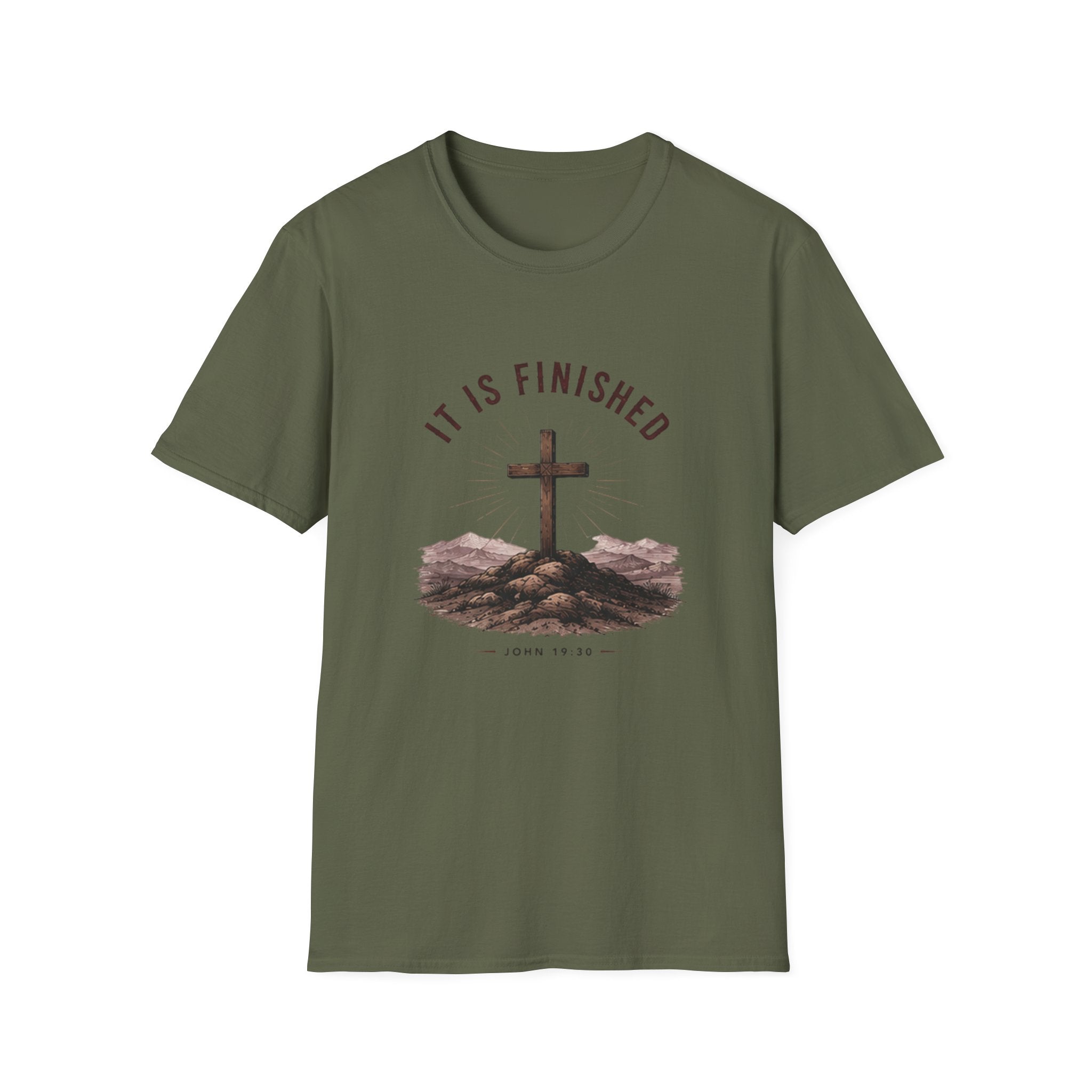 Christian "It Is Finished" Cross T-Shirt — Inspirational Easter & Faith Tee