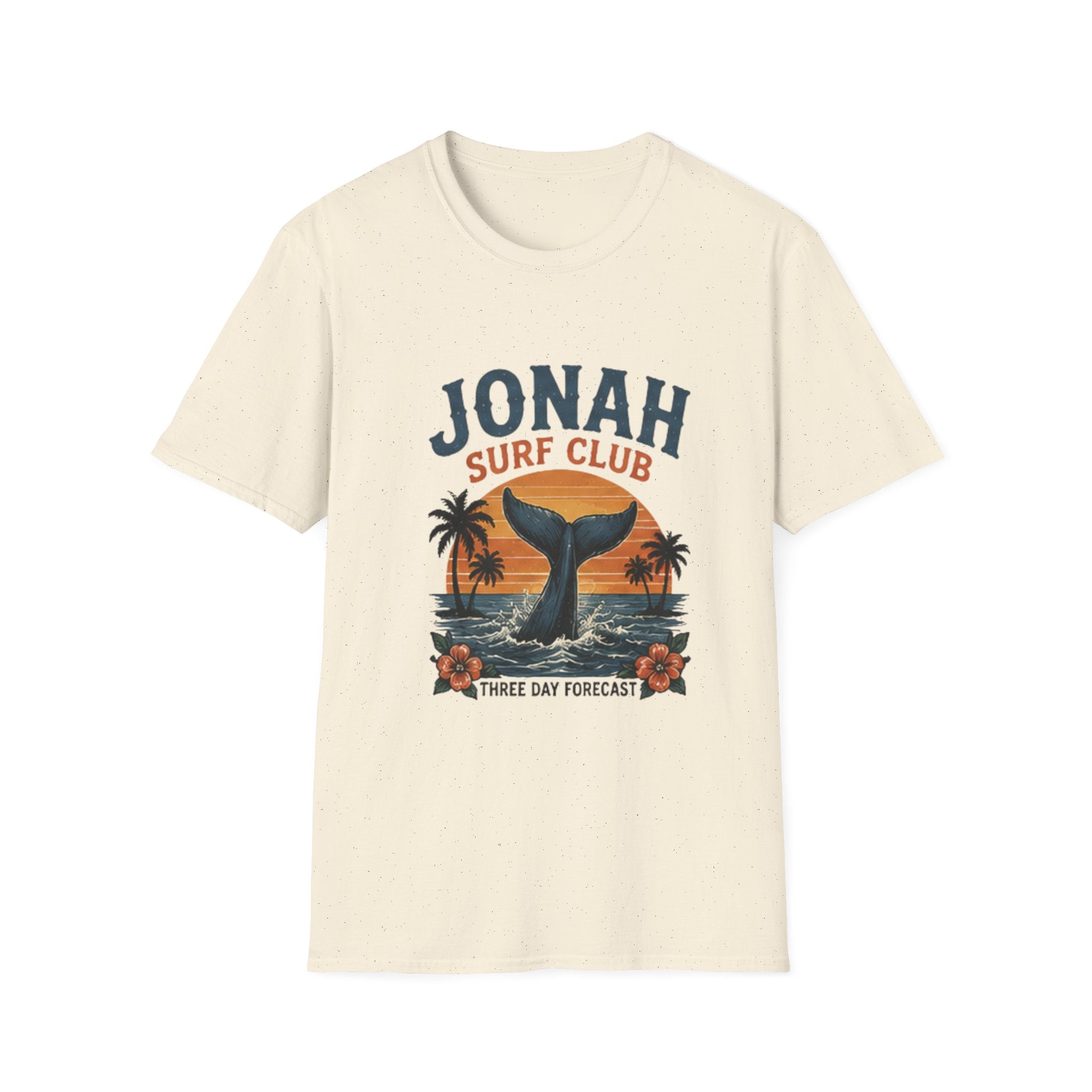 Jonah Surf Club T-Shirt — Vintage Whale Tail Sunset Surf Tee