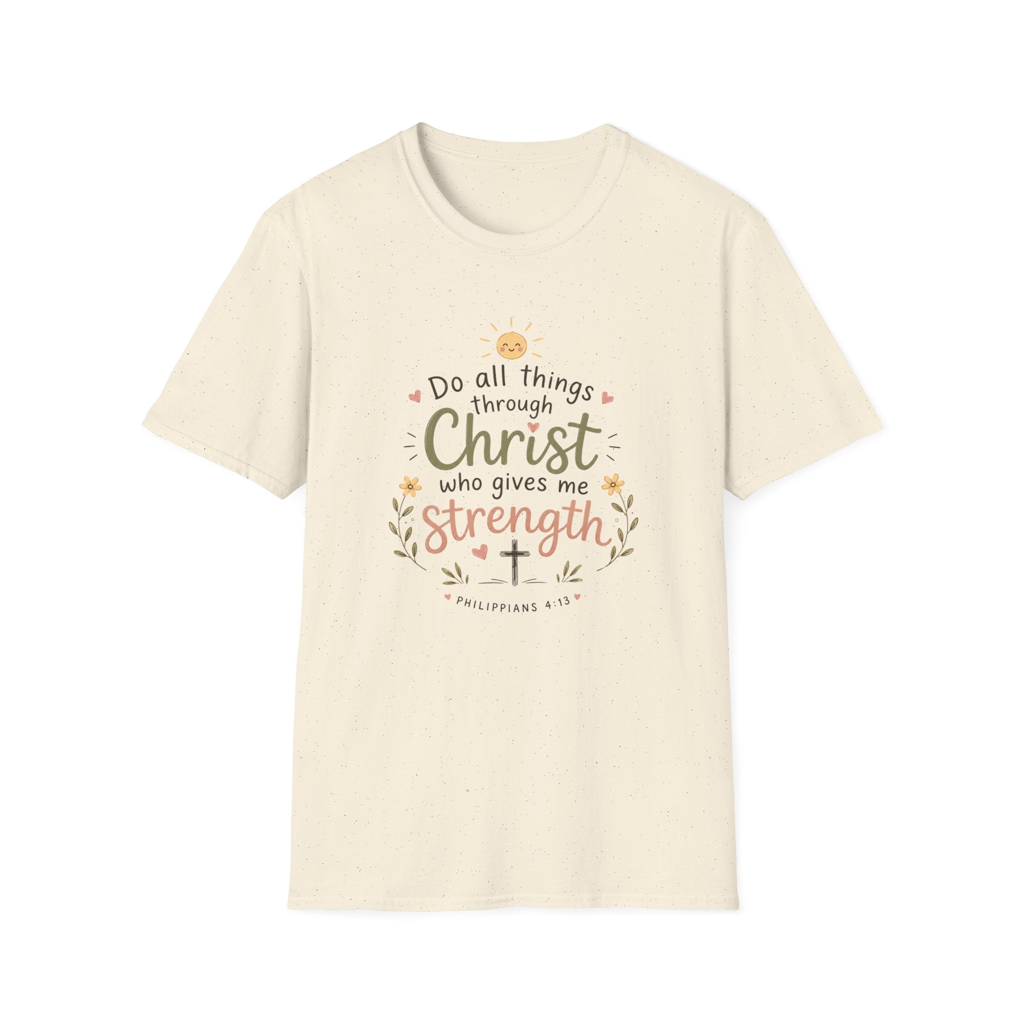 Christian Faith T-Shirt — "Do All Things Through Christ Who Gives Me Strength" Inspirational Tee