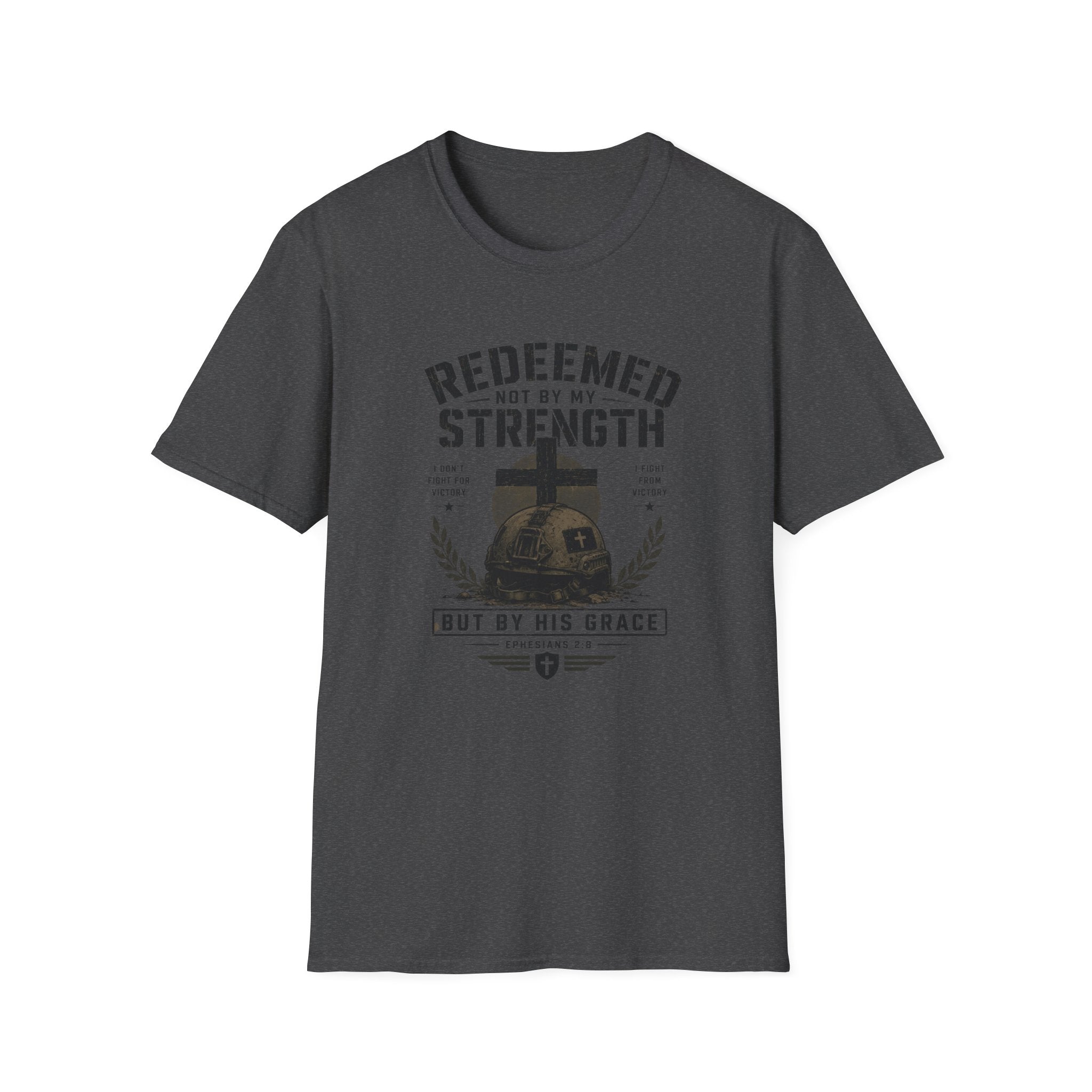 Redeemed by His Grace T-Shirt — Christian Faith Cross Tee