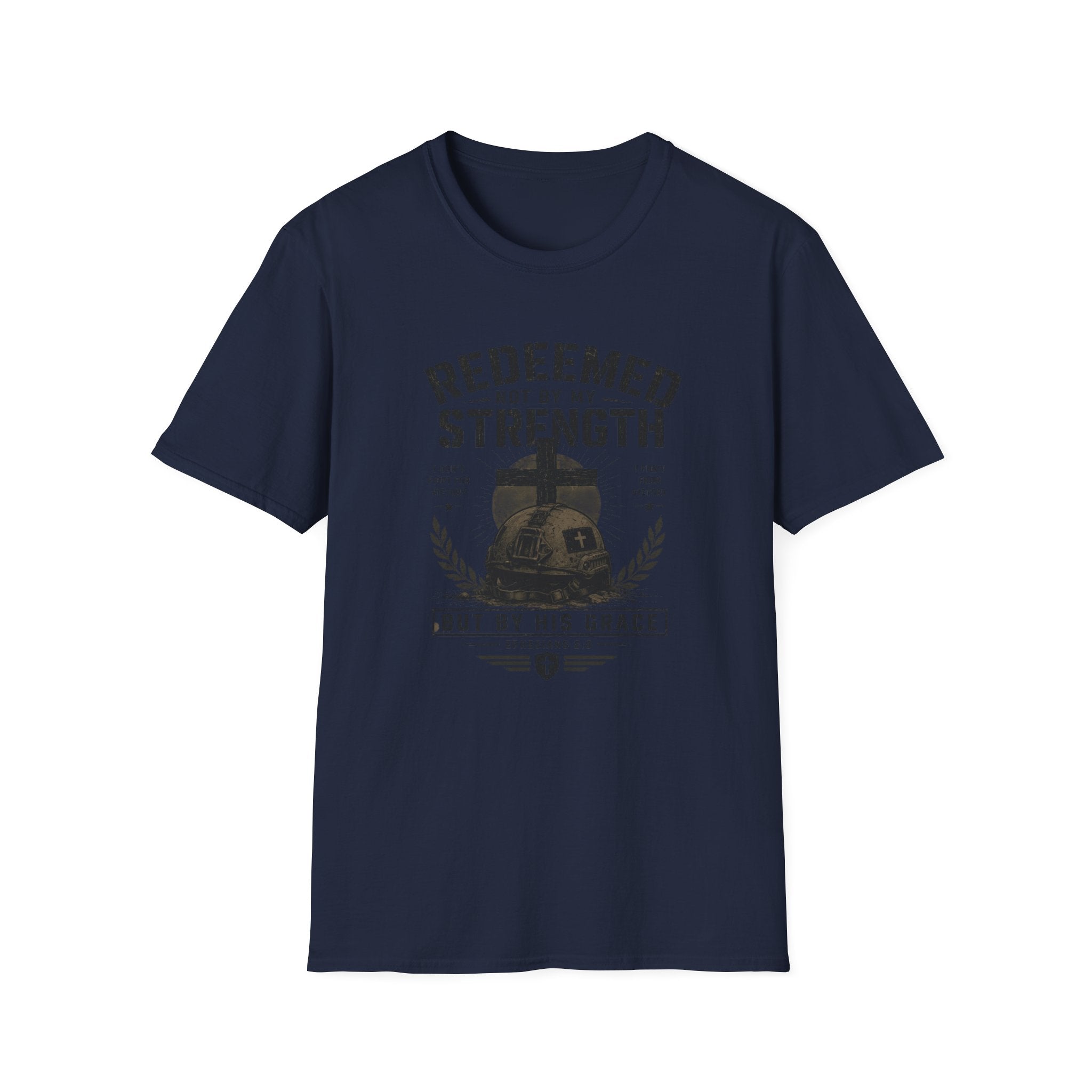 Redeemed by His Grace T-Shirt — Christian Faith Cross Tee
