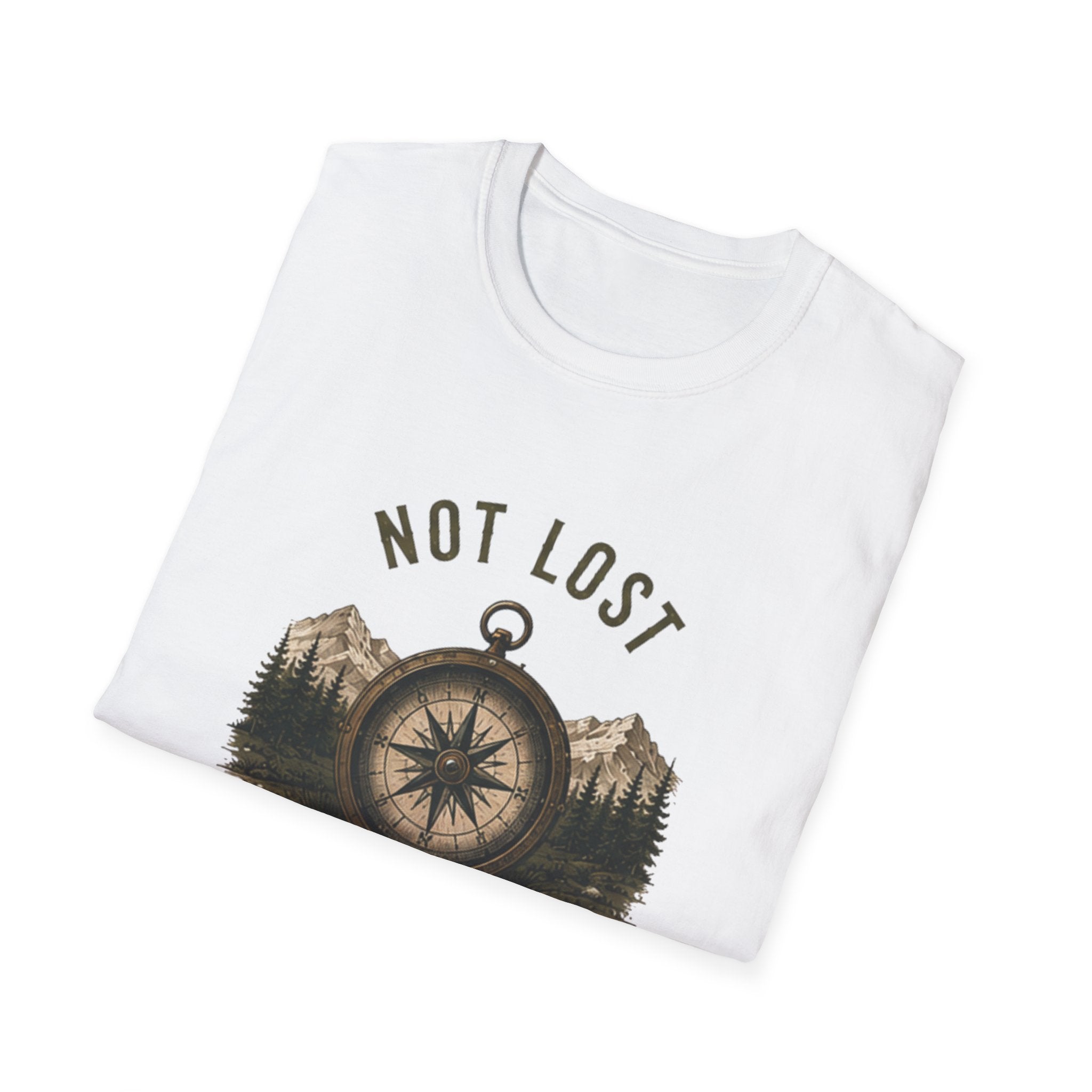 Not Lost Just Guided Compass T-Shirt — Adventure Mountain Faith Graphic Tee