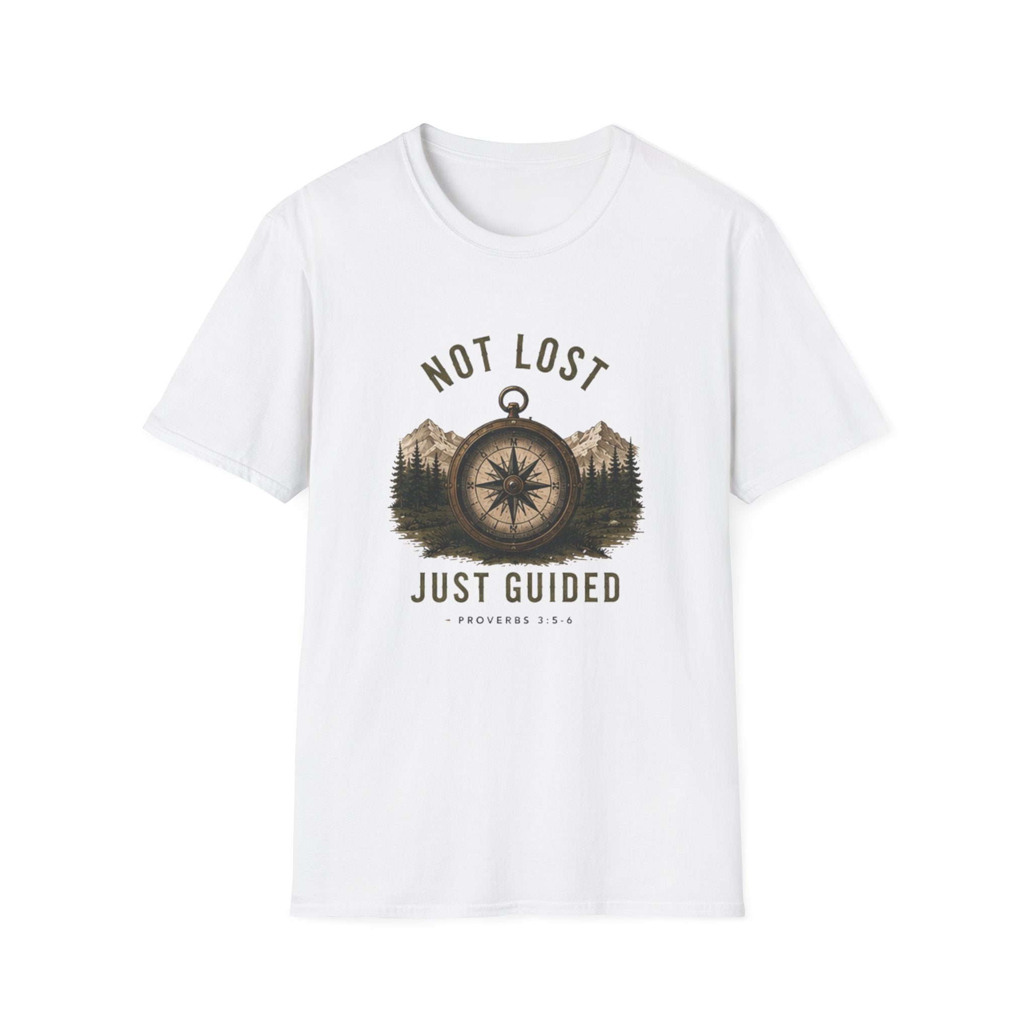 Not Lost Just Guided Compass T-Shirt — Adventure Mountain Faith Graphic Tee