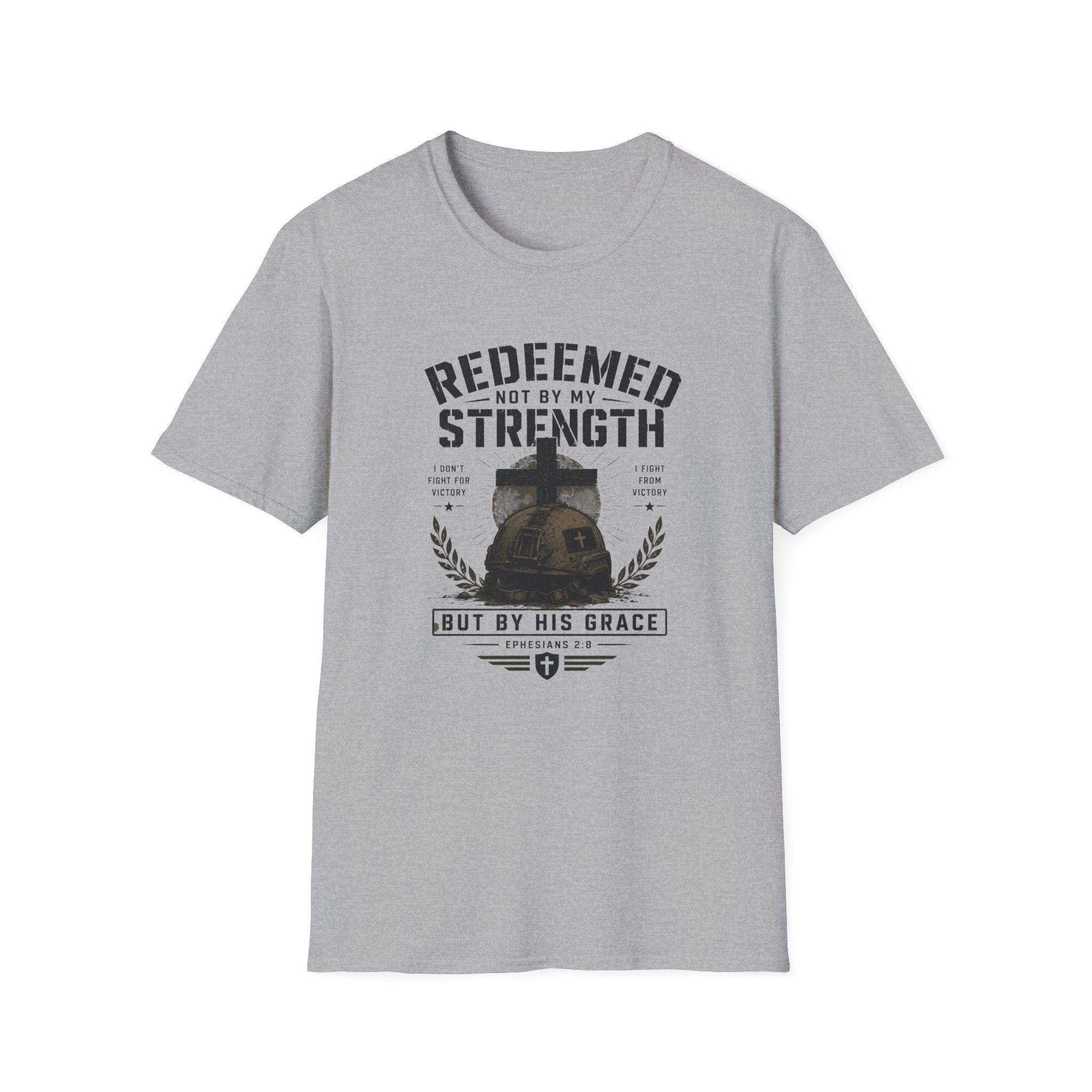 Redeemed by His Grace T-Shirt — Christian Faith Cross Tee