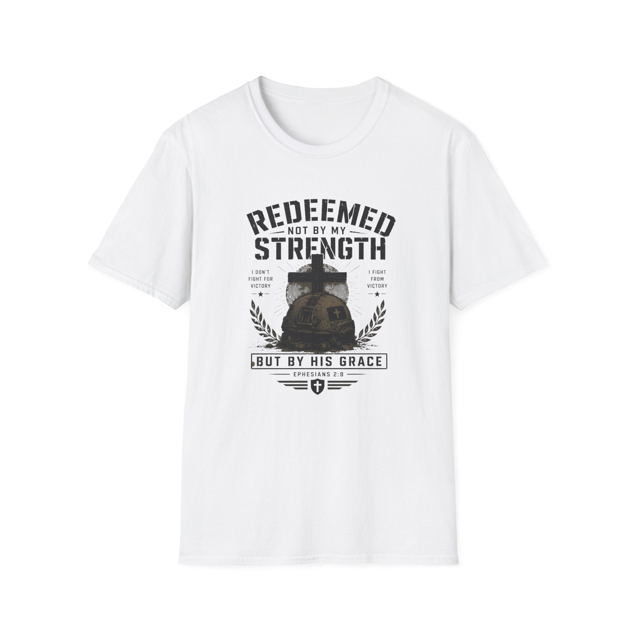 Redeemed by His Grace T-Shirt — Christian Faith Cross Tee