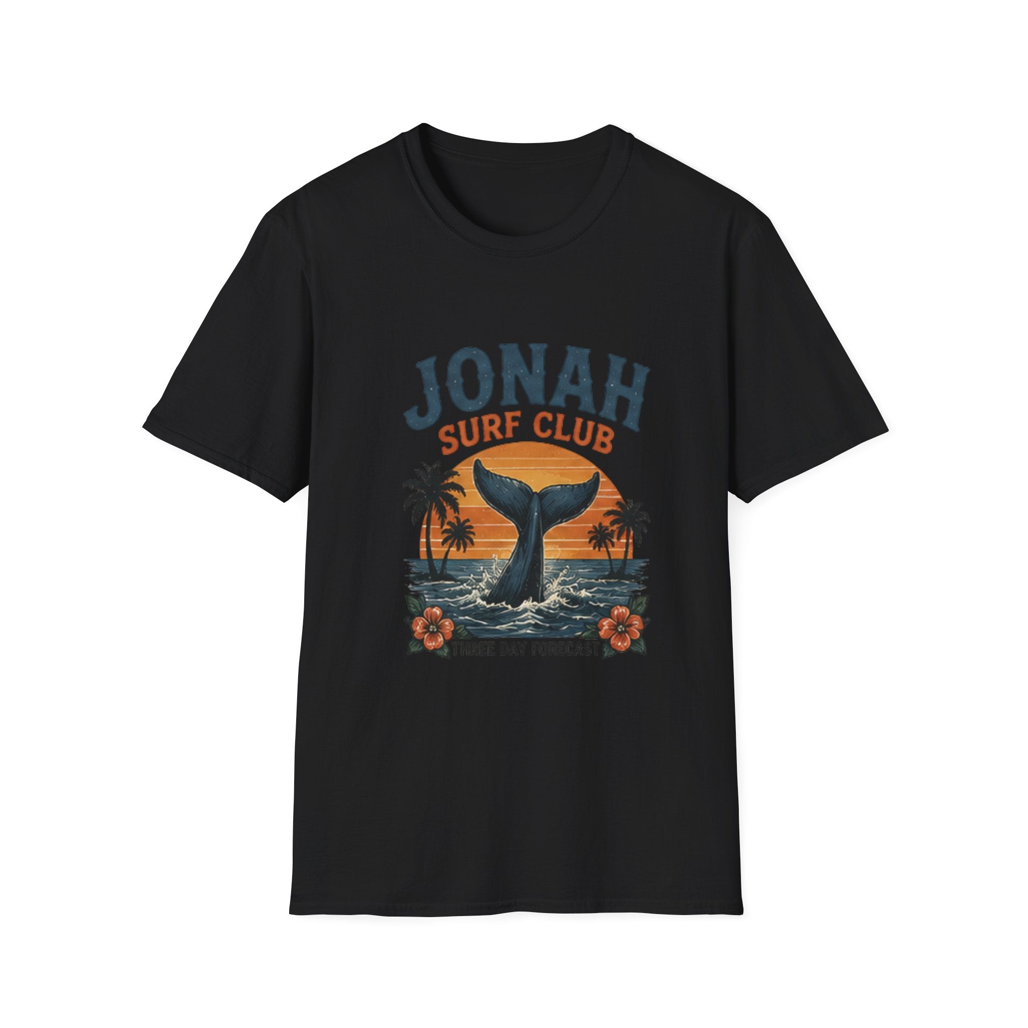 Jonah Surf Club T-Shirt — Vintage Whale Tail Sunset Surf Tee
