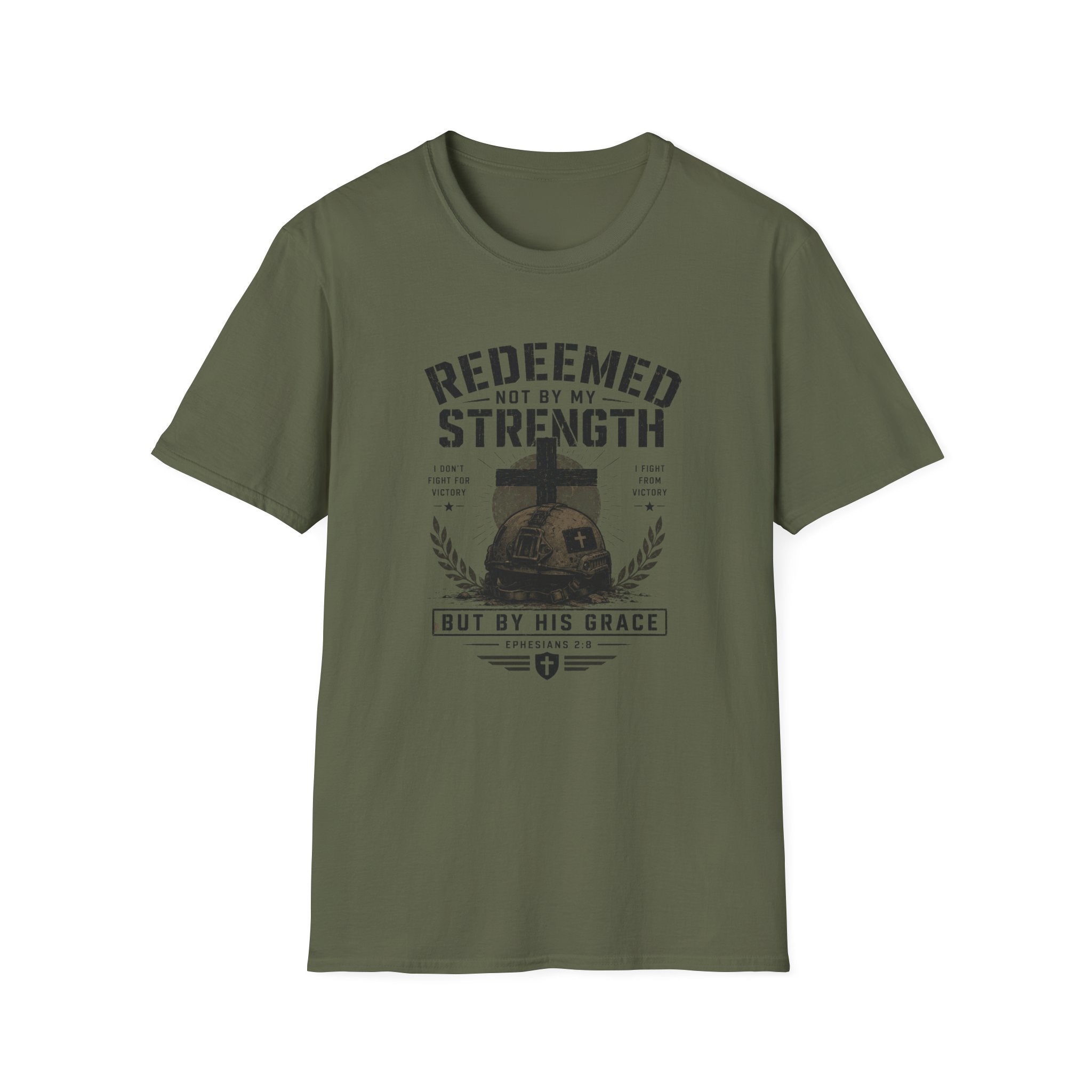 Redeemed by His Grace T-Shirt — Christian Faith Cross Tee