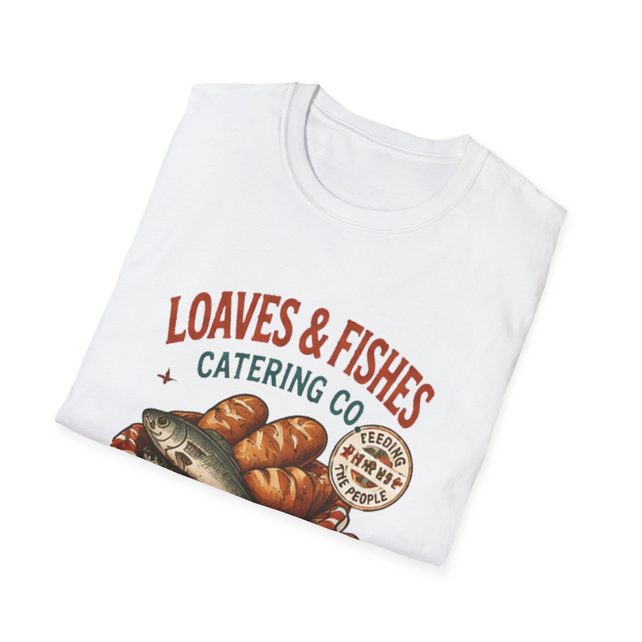 T-Shirt — Loaves & Fishes Vintage Catering Co. Graphic Tee (Serving Thousands Since AD 33)