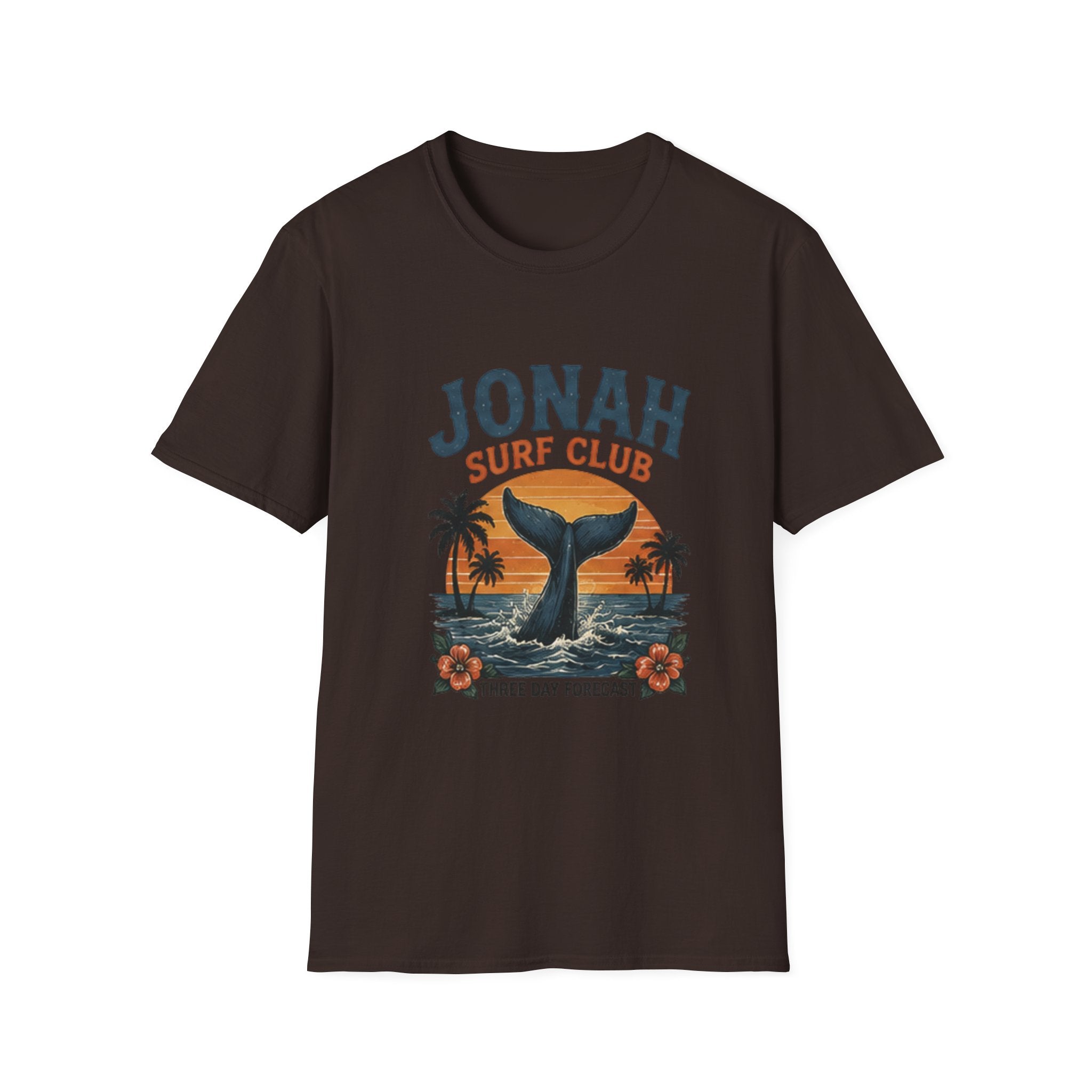 Jonah Surf Club T-Shirt — Vintage Whale Tail Sunset Surf Tee