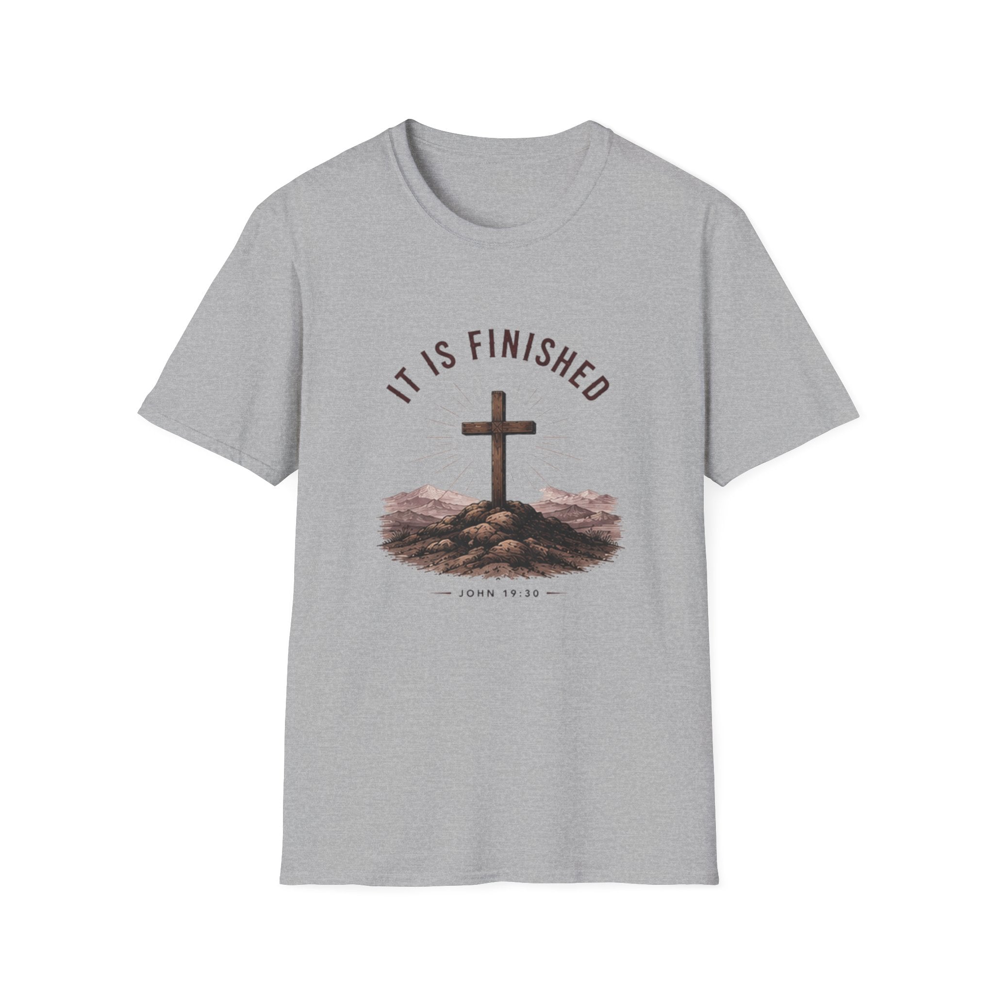 Christian "It Is Finished" Cross T-Shirt — Inspirational Easter & Faith Tee