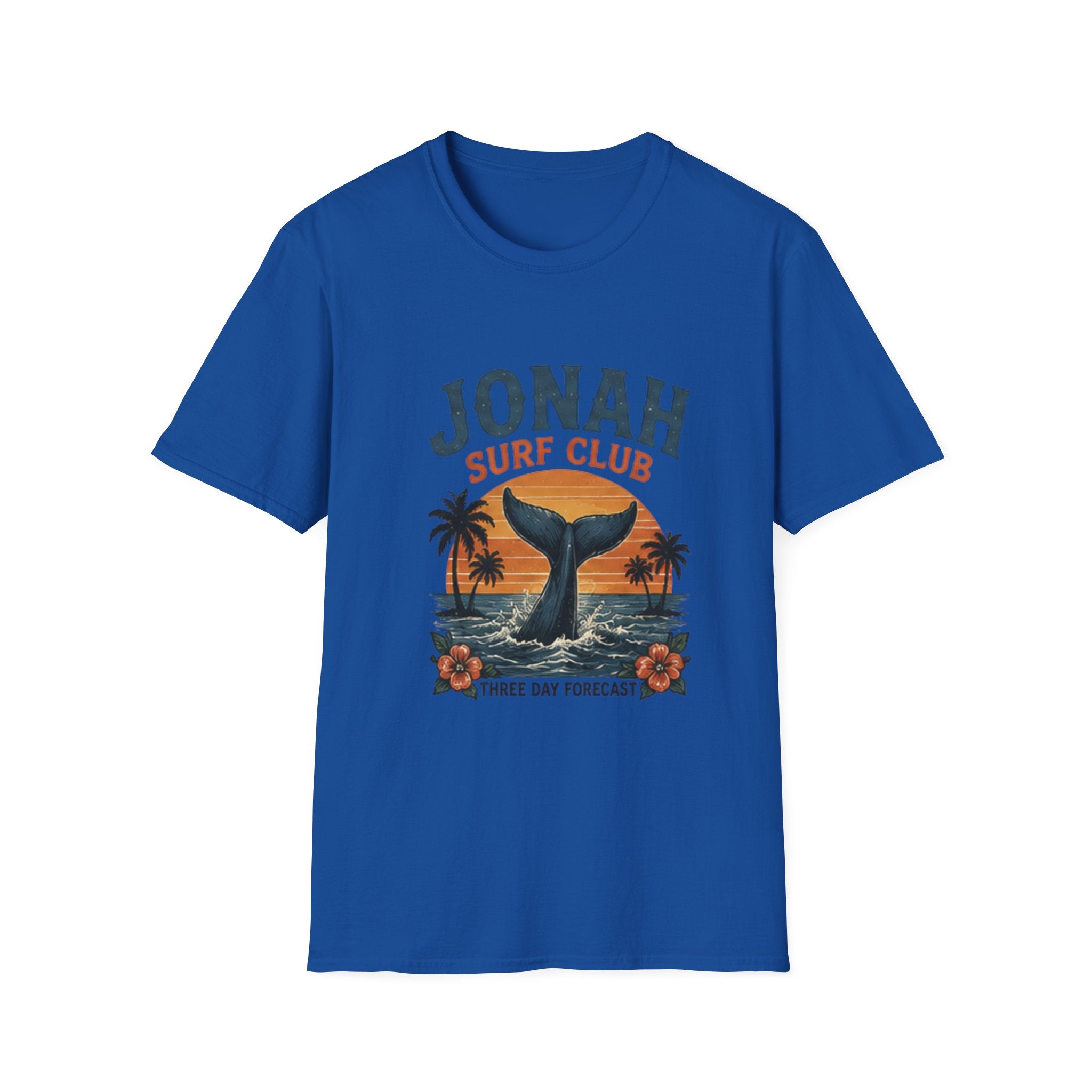 Jonah Surf Club T-Shirt — Vintage Whale Tail Sunset Surf Tee