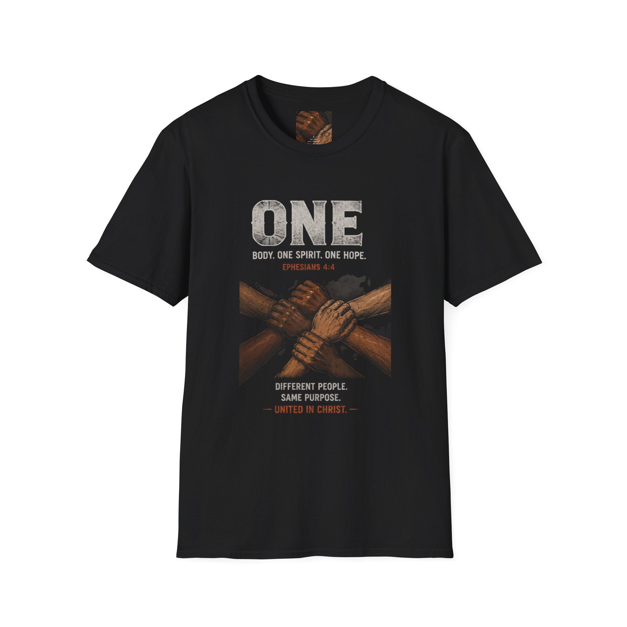 One Body One Spirit Christian T-Shirt – "ONE" Unity Cross-Cultural Faith Tee