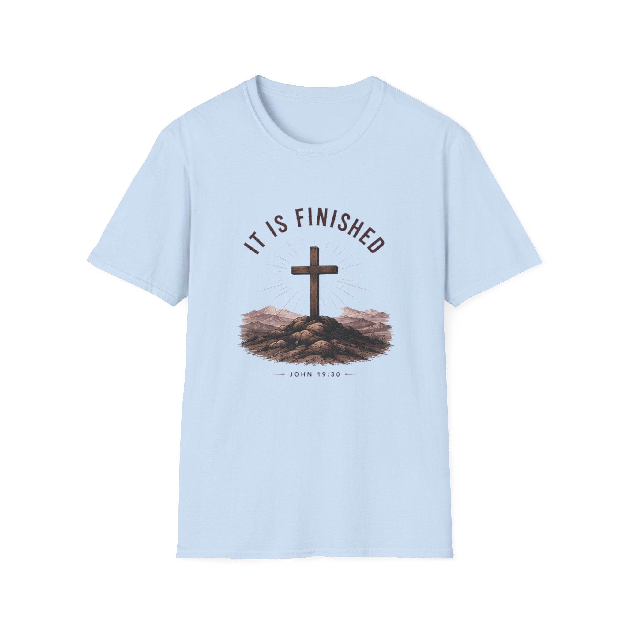 Christian "It Is Finished" Cross T-Shirt — Inspirational Easter & Faith Tee