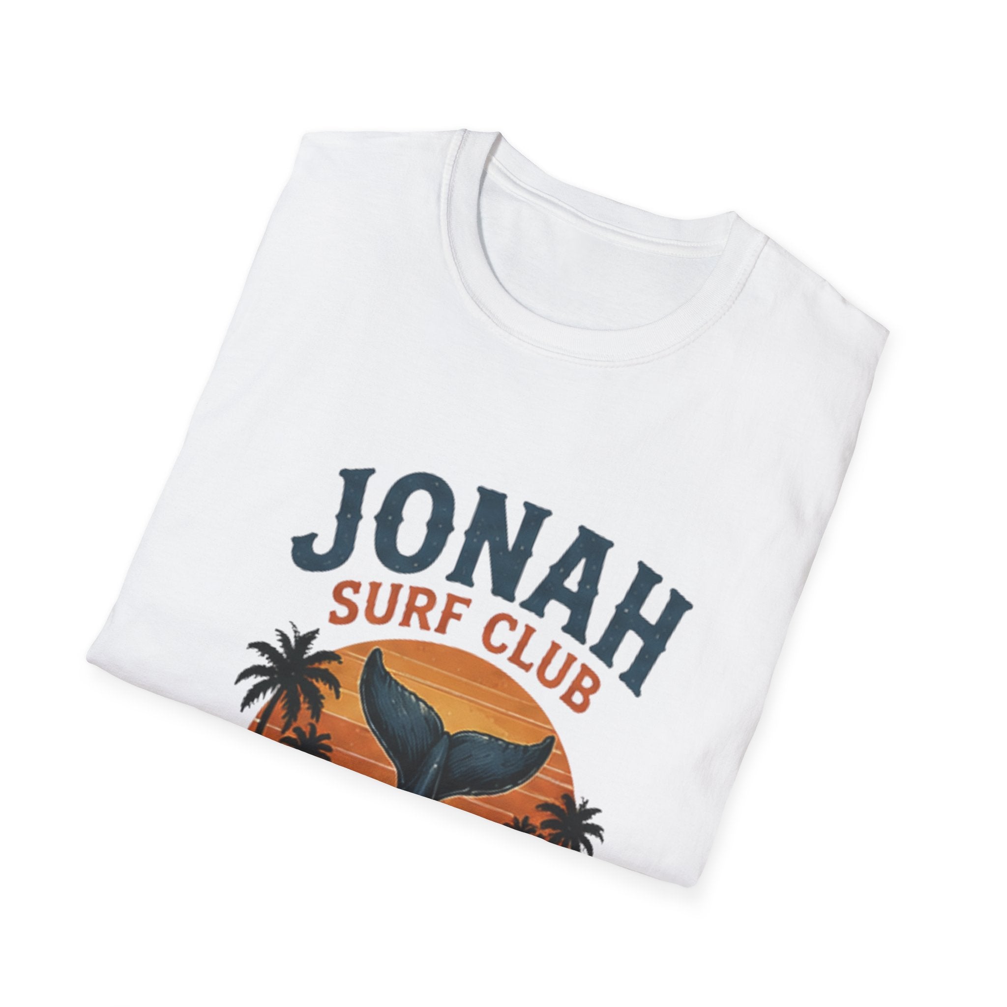 Jonah Surf Club T-Shirt — Vintage Whale Tail Sunset Surf Tee