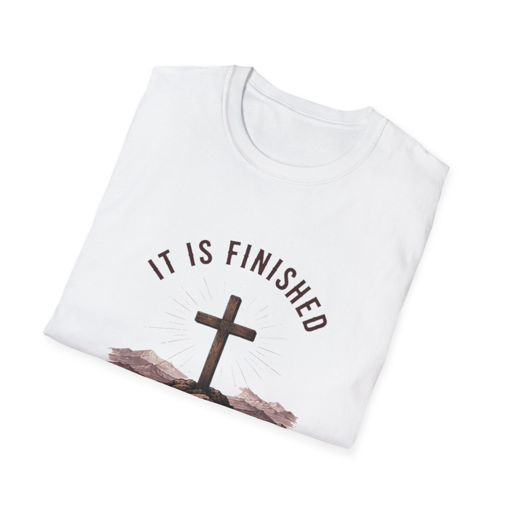 Christian "It Is Finished" Cross T-Shirt — Inspirational Easter & Faith Tee