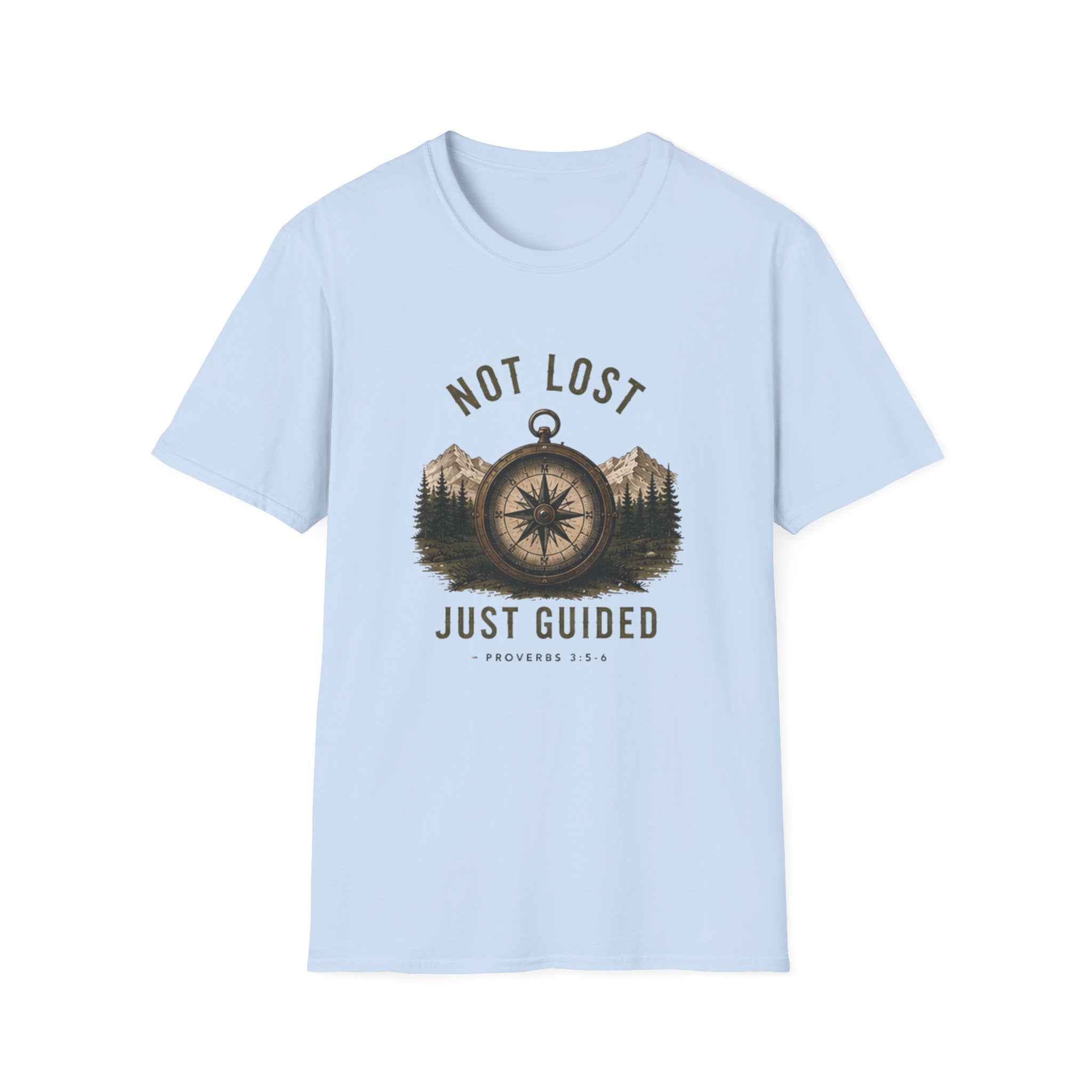 Not Lost Just Guided Compass T-Shirt — Adventure Mountain Faith Graphic Tee