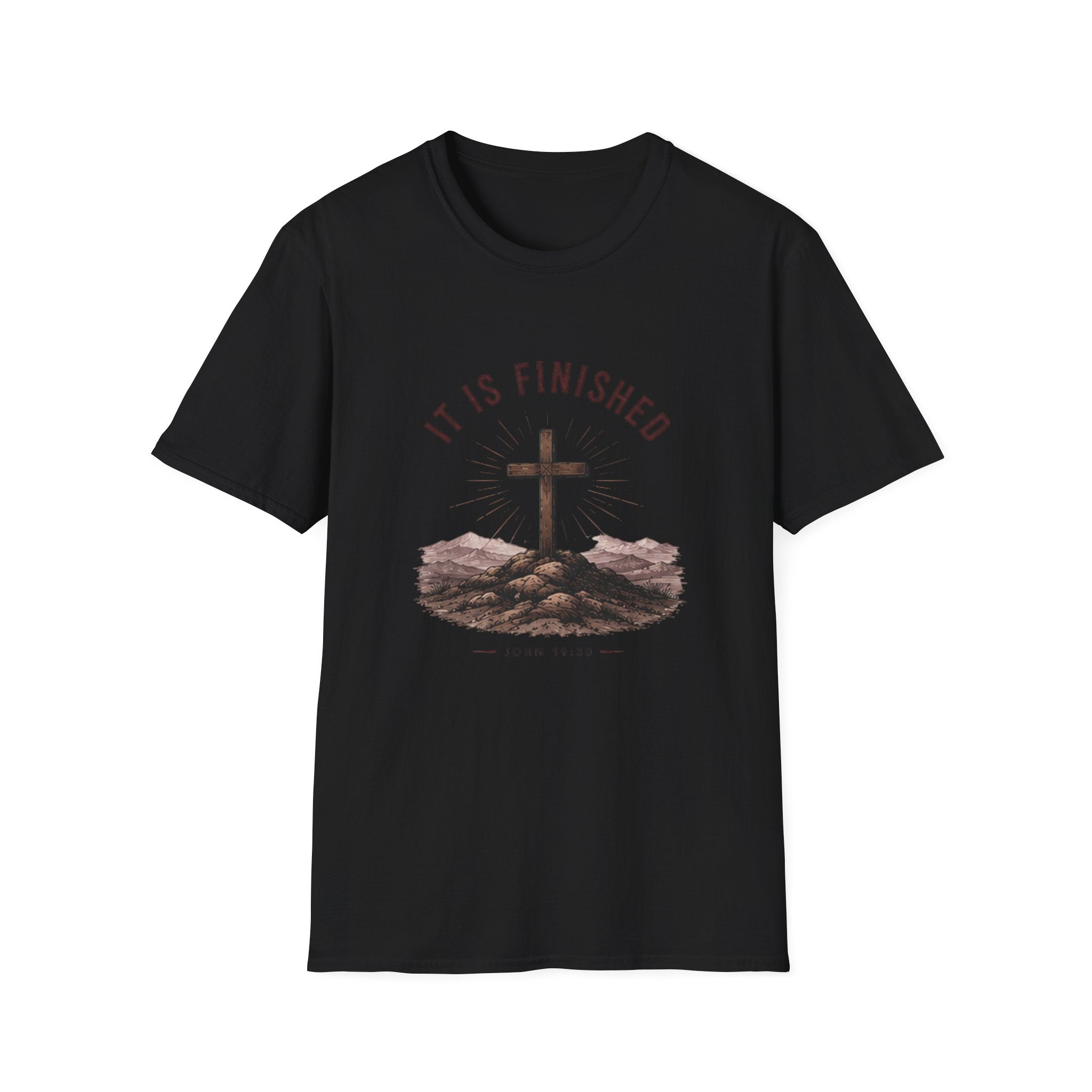 Christian "It Is Finished" Cross T-Shirt — Inspirational Easter & Faith Tee